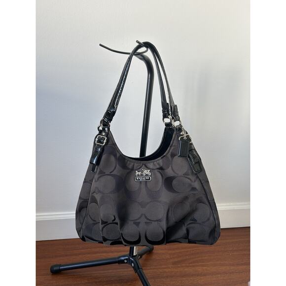 Y2K Coach 18762 Signature CC Black Canvas Leather Trim Hobo Shoulder Bag Read - Picture 1 of 10